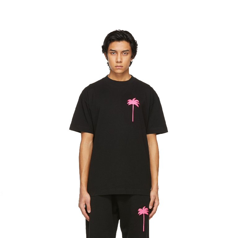 PALM ANGELS Black Palm Tree T-Shirt - Store 1# High Quality UA Products