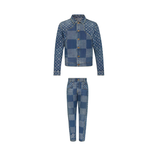 Louis Vuitton x Nigo Giant Damier Waves MNGM Denim Indigo TRACKSUIT