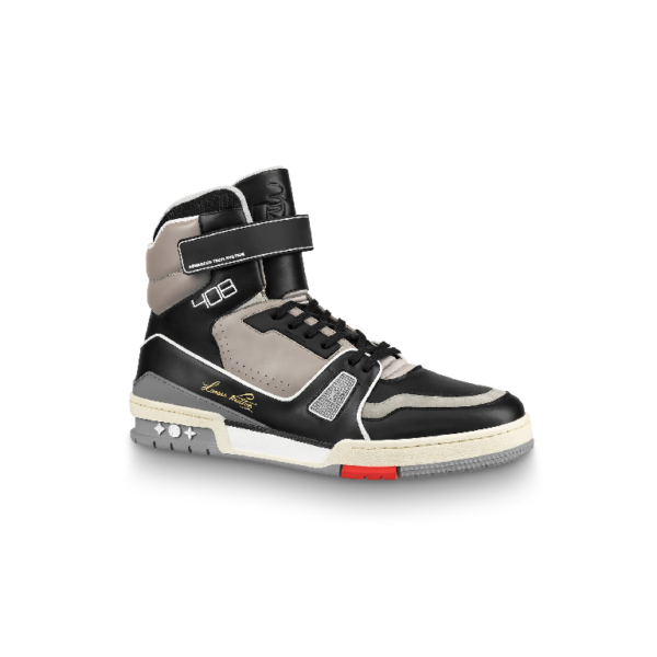 Louis Vuitton LV Trainer Sneaker Boot High Black Grey