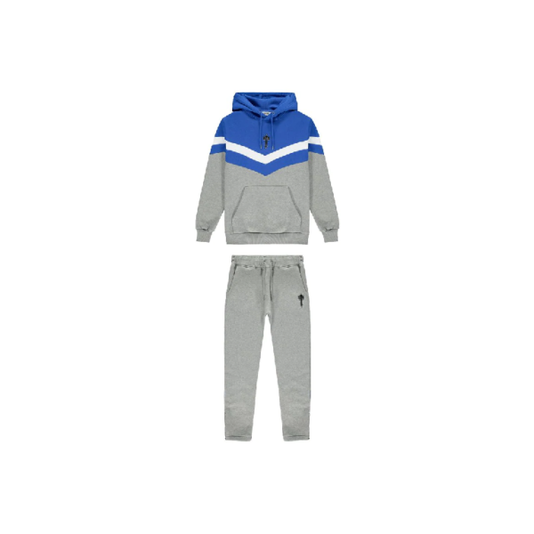 TRAPSTAR LONDON TRACKSUIT V STRIPE BLACK GREY BLUE