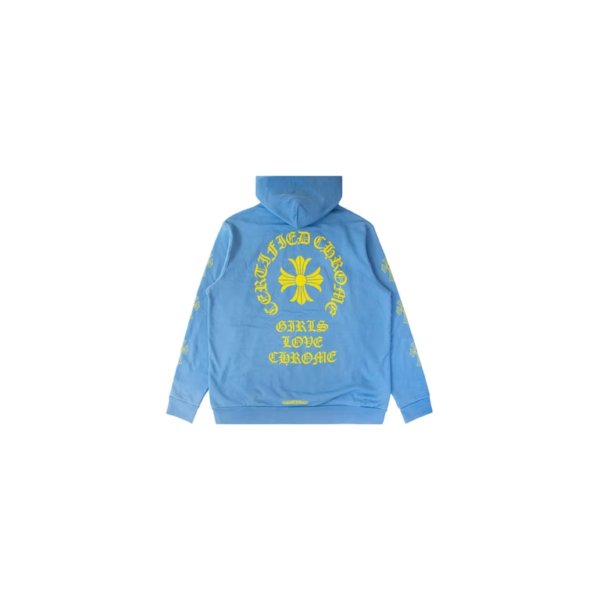 Chrome Hearts x Drake Girls Love Chrome Hoodie Light Blue