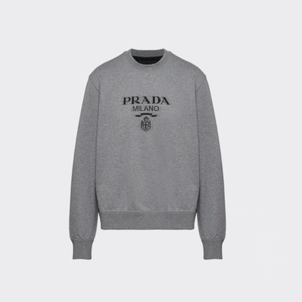 PRADA Oversized cotton jersey logo sweatshirt