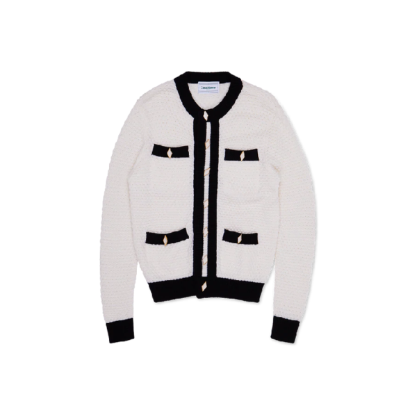 CASABLANCA Colour Block Cardigan White/Black