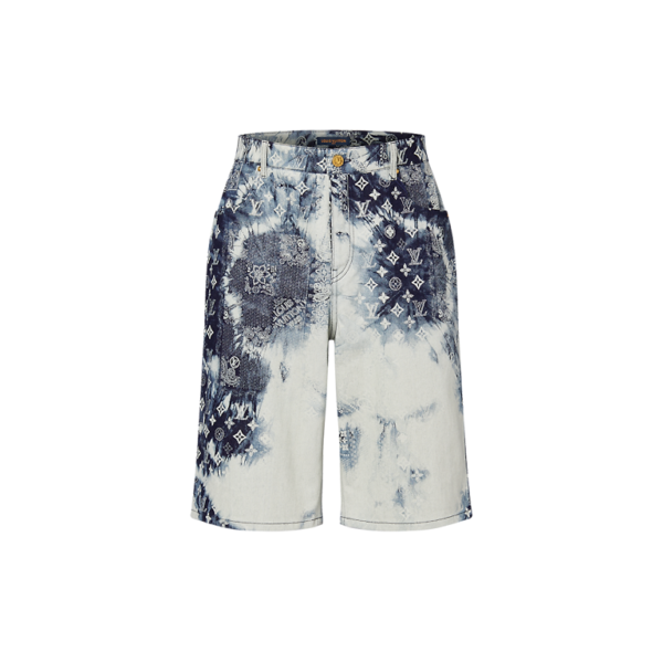 LV MONOGRAM BANDANA DENIM SHORTS