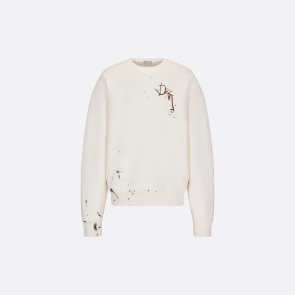 OVERSIZED CACTUS JACK DIOR SWEATSHIRT White Cotton Fleece