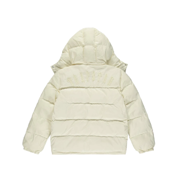 TRAPSTAR IRONGATE DETACHABLE HOODED PUFFER JACKET - CREAM