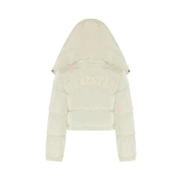 TRAPSTAR WOMEN'S IRONGATE DETACHABLE HOODED PUFFER JACKET - CREAM