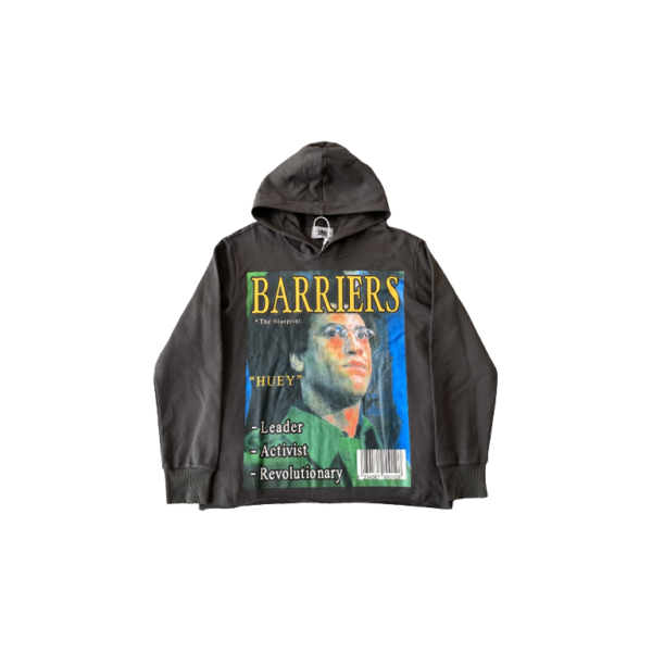 BARRIERS Huey Newton Print Grey Hoodie