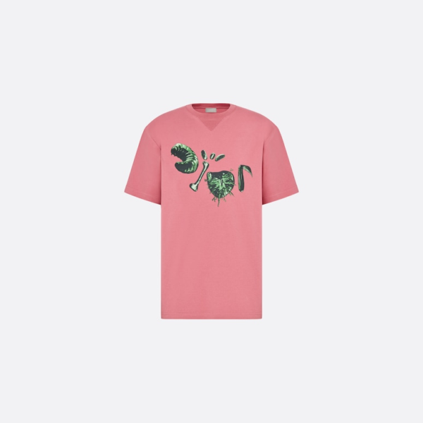 OVERSIZED CACTUS JACK DIOR T-SHIRT Pink Cotton Jersey