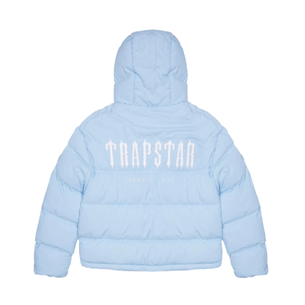 TRAPSTAR DECODED HOODED PUFFER 2.0 JACKET - ICE BLUE