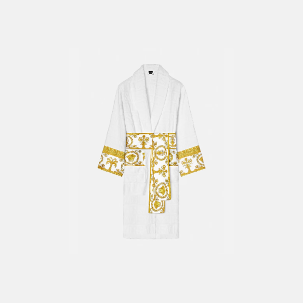 VERSACE I LOVE BAROQUE BATHROBE - WHITE