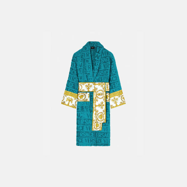 VERSACE I LOVE BAROQUE BATHROBE - BLUE