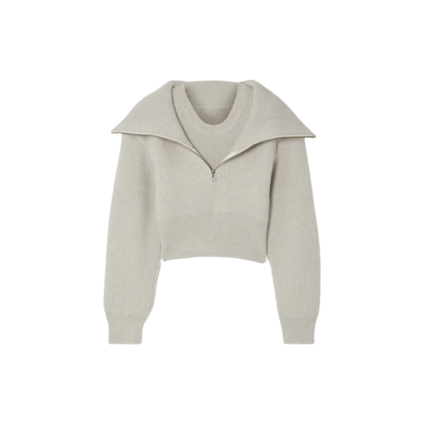 Risoul Merino Wool Layered Crop Sweater Jacquemus - Grey